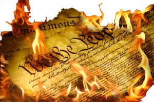 constitution burning