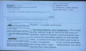 The 'smoking gun email' where Lois Lerner writes "The Tea Party Matter is very Dangerous"
