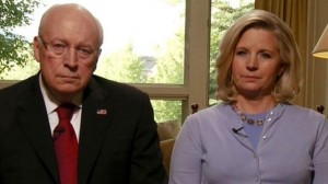 Former VP Dick Cheney and his daughter Liz, former deputy assistant secretary of state