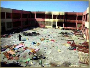 Baghdad Central Prison the morning after the July 2013 attack.  (Unmarked photo, Jihadi site.)