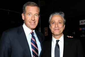 Jon Stewart’s defense of Brian Williams was “The Daily Show” in a nutshell — laugh off a scandal and change the subject. Photo: Getty Images