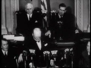 On the 26th of December, 1941, Winston Churchill became the first British Prime Minister to address a joint session of the American Congress.
