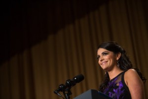 Cecily Strong of "Saturday Night Live" performed at the White House Correspondents' Association dinner. Credit Zach Gibson/The New York Times