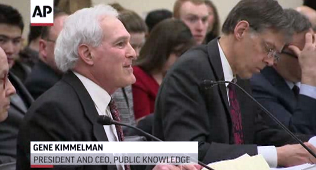 Gene Kimmelman testifying before Congress prior to the vote.